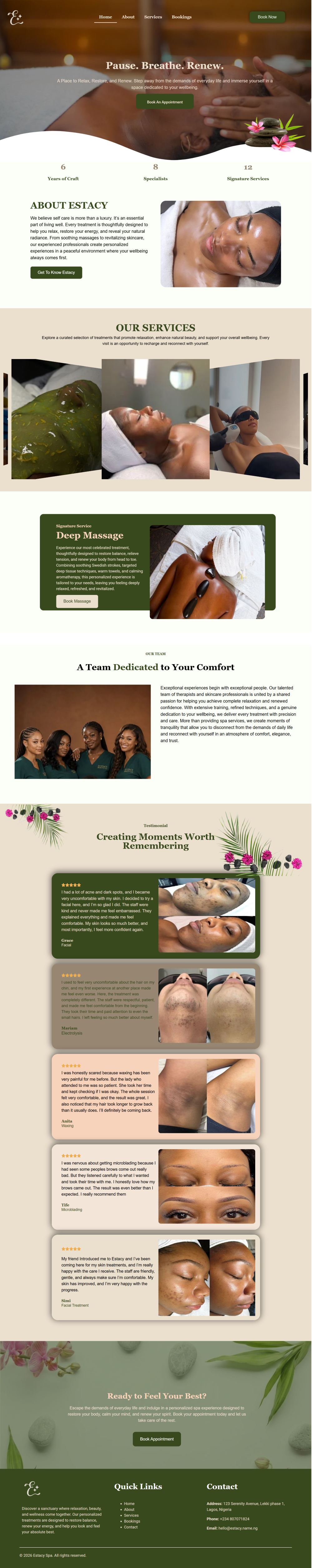 spa website image